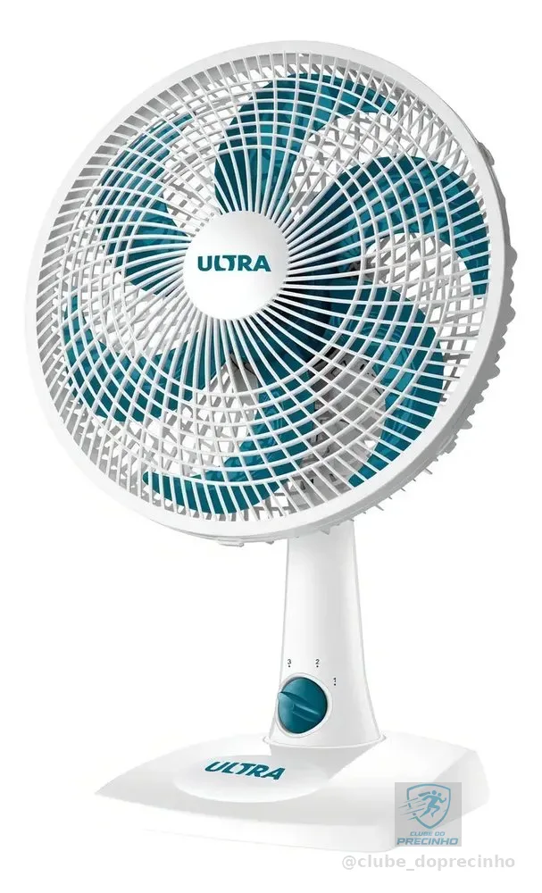 Ventilador De Mesa 30cm Ultra Branco/azul - V-30-6p Mondial Estrutura Branco Pás Azul-petróleo Diâmetro 30 cm Quantidade de pás 6