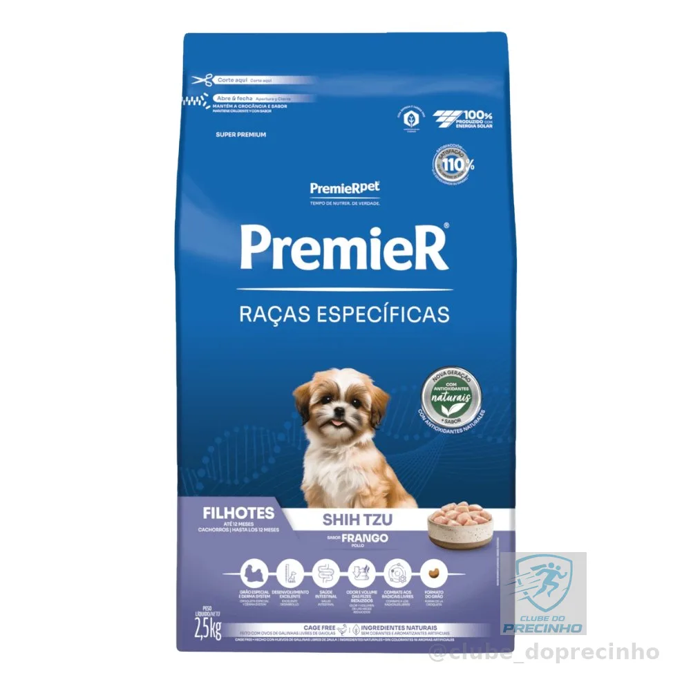 Ração para Raças Específicas Cães Filhotes Shih Tzu Frango Premier 2,5Kg