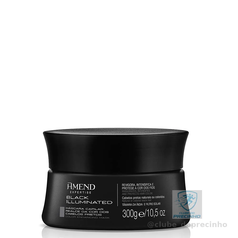 Máscara Amend Expertise Realce da Cor Black Illuminated Cabelos Pretos 300g