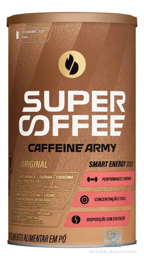 Cafeína Caffeine Army Supercoffee Classic Size em pó Sem sabor x 380g
