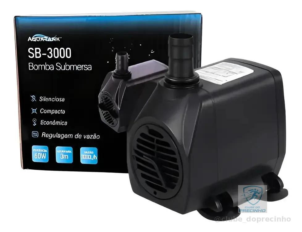 Bomba Submersa Aquatank Sb-3000 3000l/h Controle De Vazão