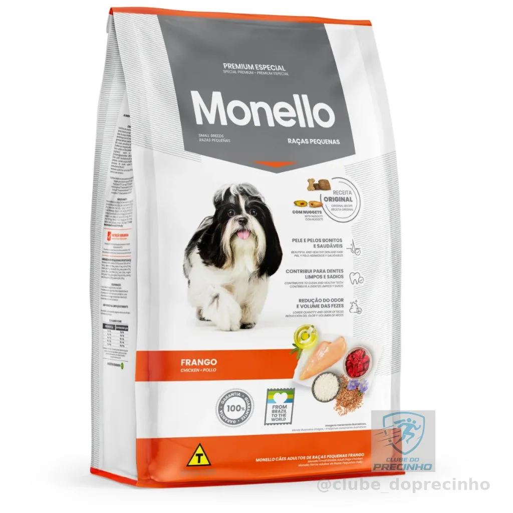 Monello Cães Raças Pequenas 7kg- Sabor Frango com Nuggets