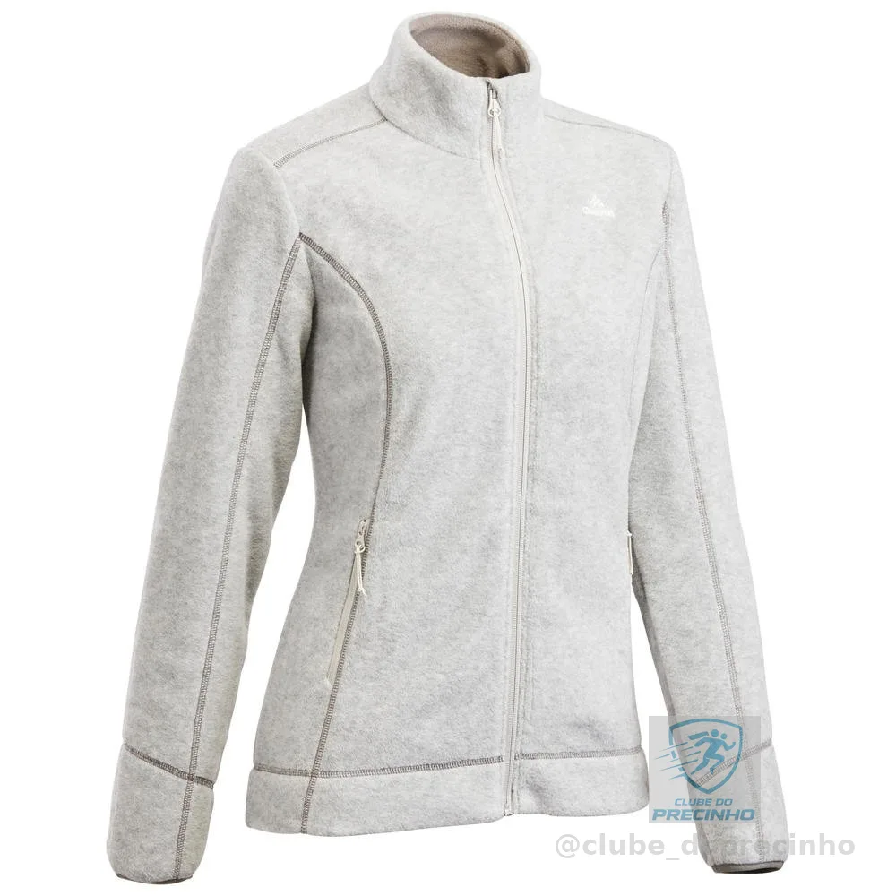 Blusa Fleece Feminina de Trilha Térmica MH100 Quechua Cinza