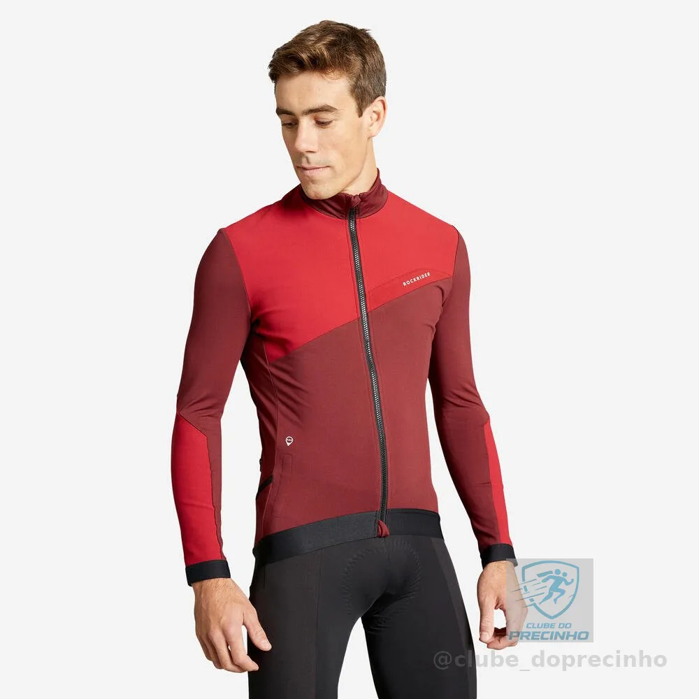 Casaco Masculino de Ciclismo Meia-estação MTB Rockrider Vermelho