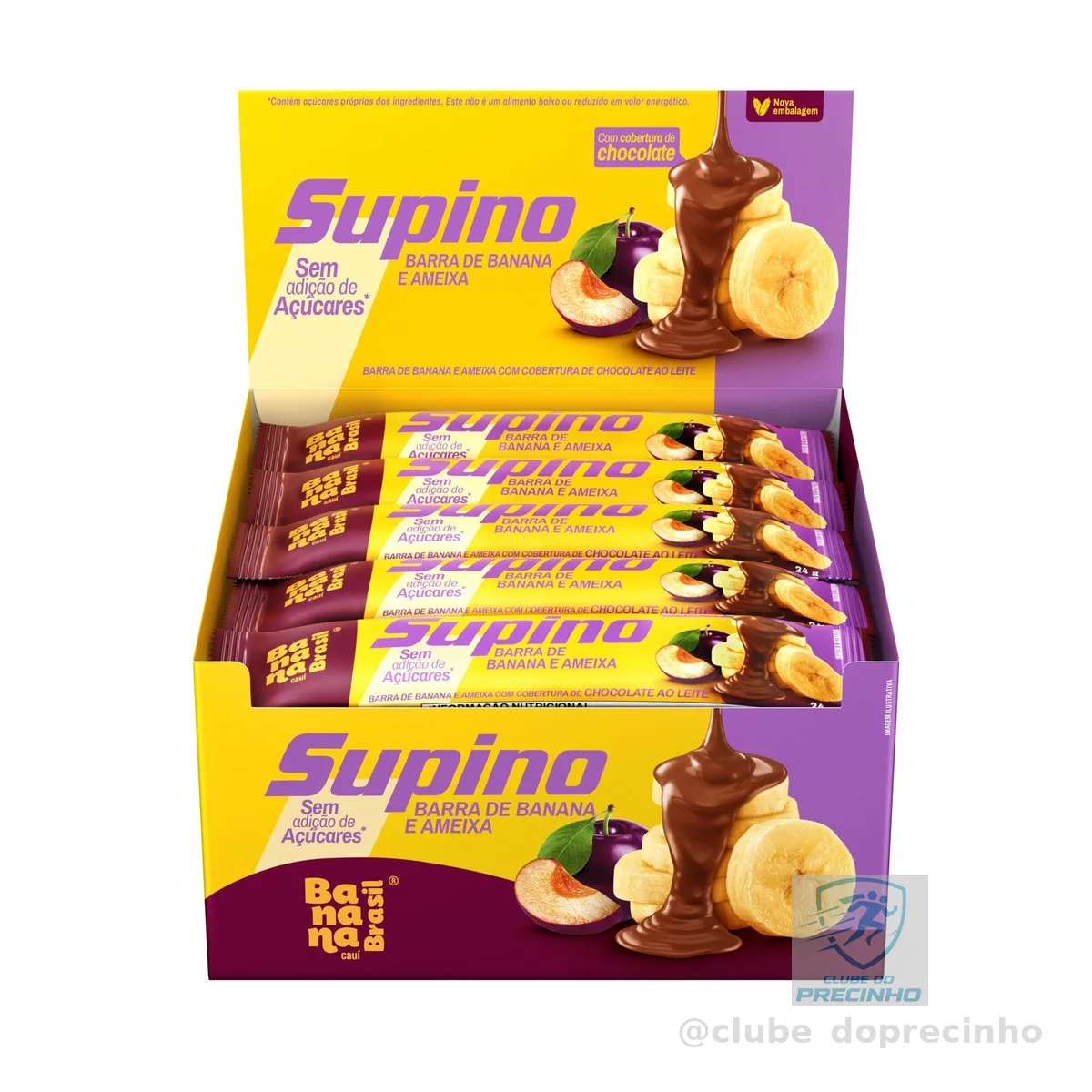 Barra de Frutas Supino Zero Banana e Ameixa 20un 24g Banana Brasil