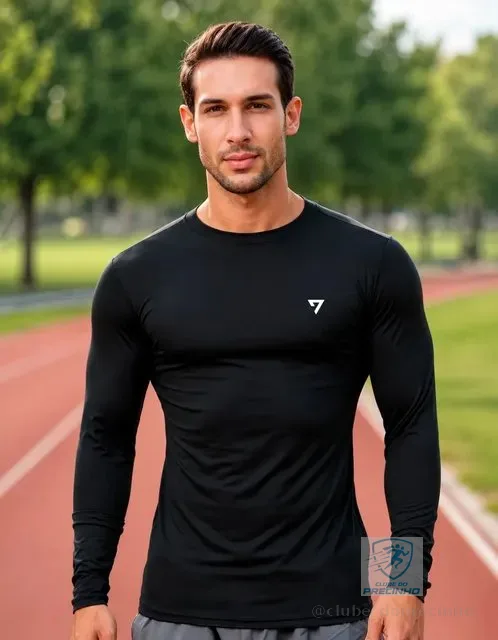 Camisa Térmica Masculina Segunda Pele Proteção Solar Uv50-