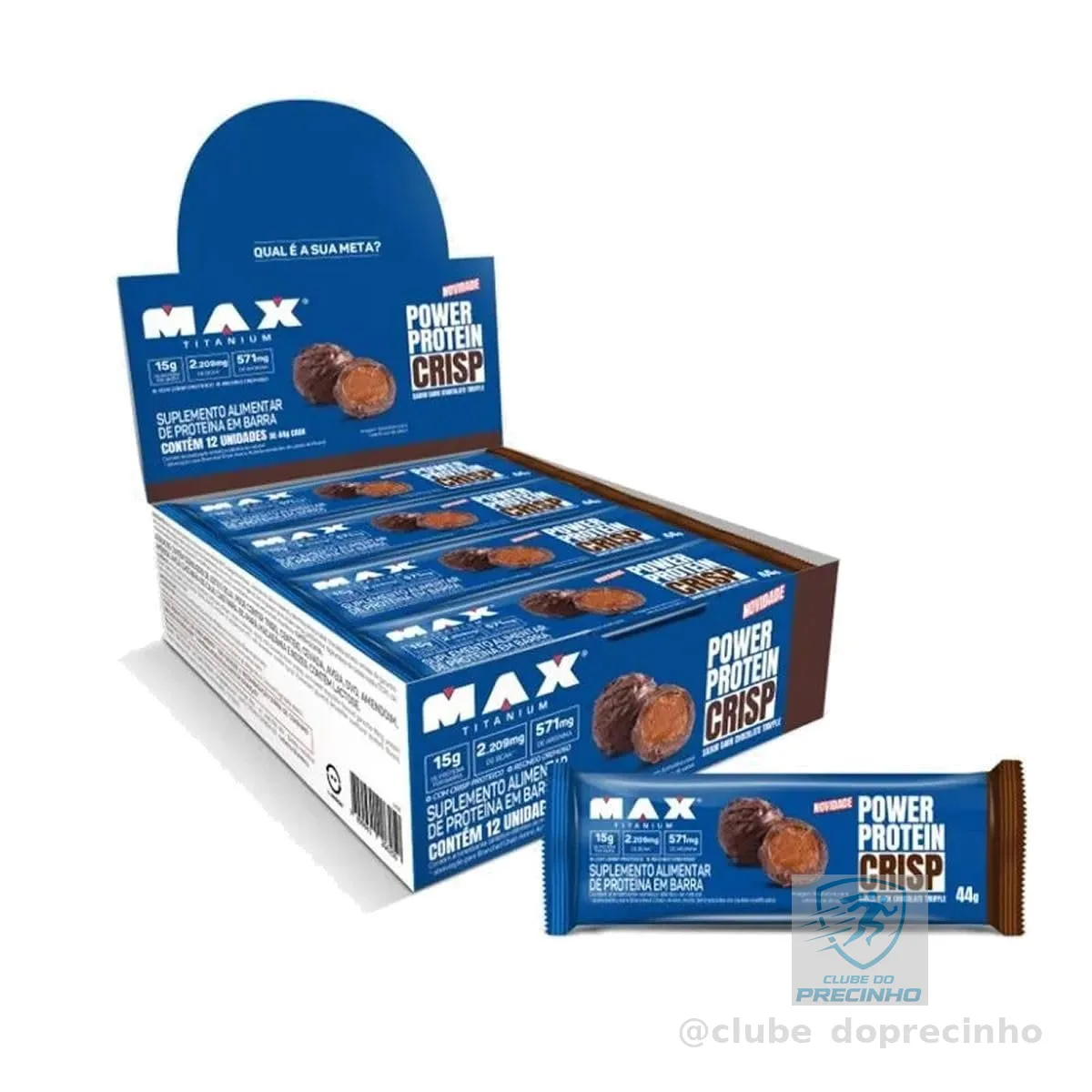 Power Protein Crisp Bar Display (12 unid. 44g), Dark Chocolate Truffle