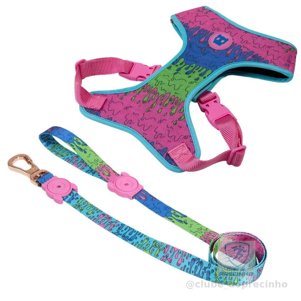 Guia E Peitoral AIR Mesh Para Cachorros Linha Lords of Zee Town ZeeDog