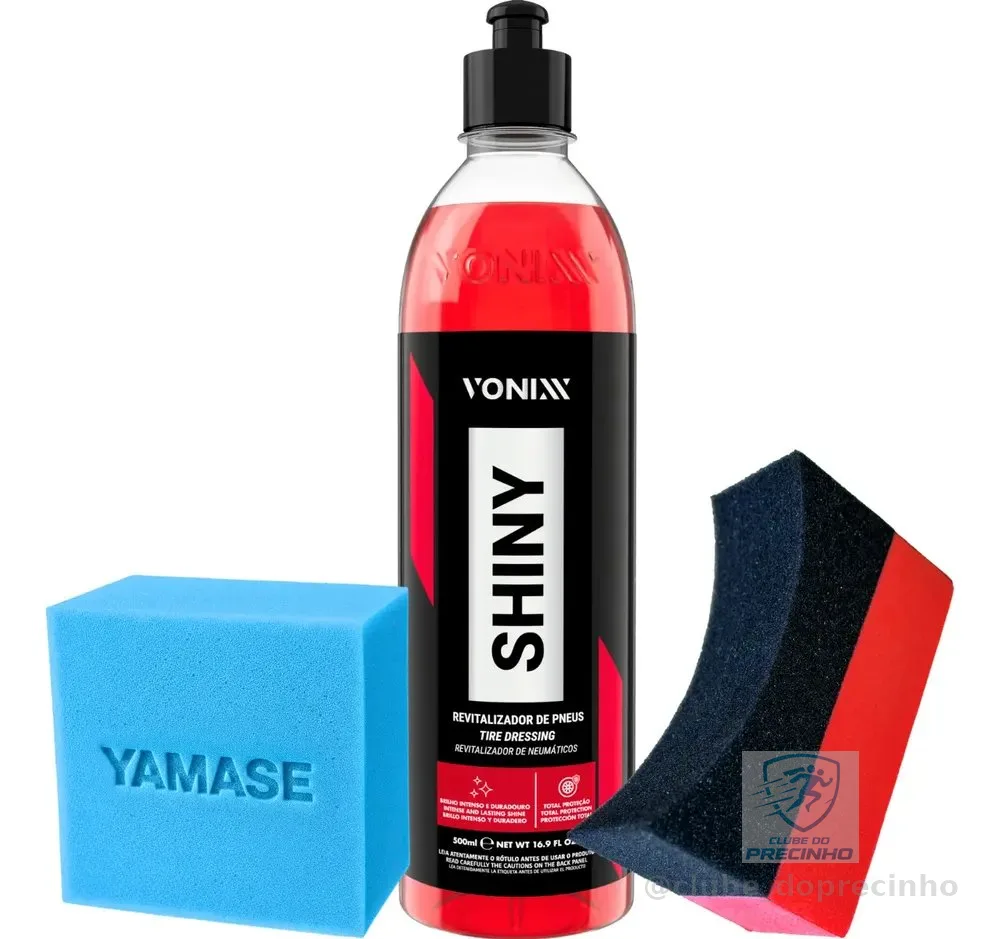 Aplicador Pneu Pretinho Mandala + Revitalizador Shiny Vonixx Azul