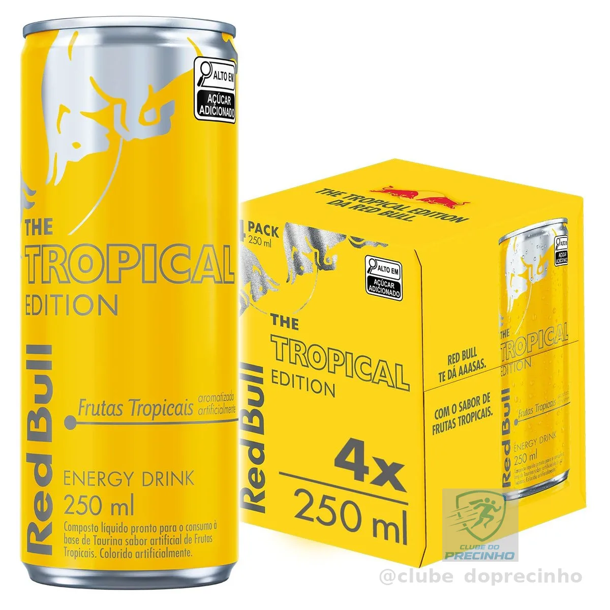 Red Bull Energético, Tropical, 250ml, 4 latas