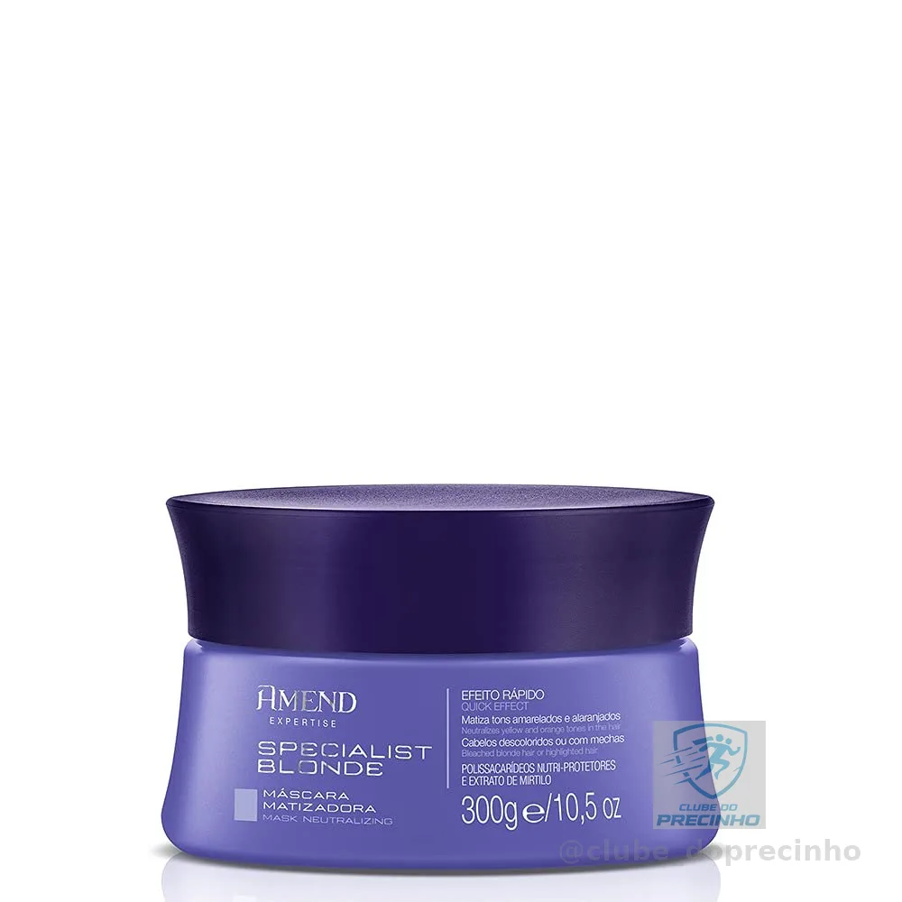 Máscara Matizadora com Extrato de Mirtilo 300g | Amend Specialist Blonde