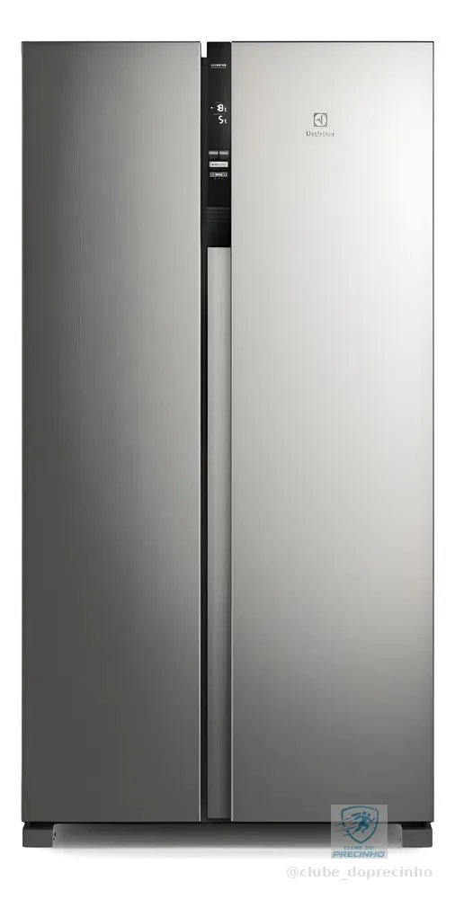Geladeira Electrolux IS4S Frost Free Inverter 435L Side by Side cor Inox Look
