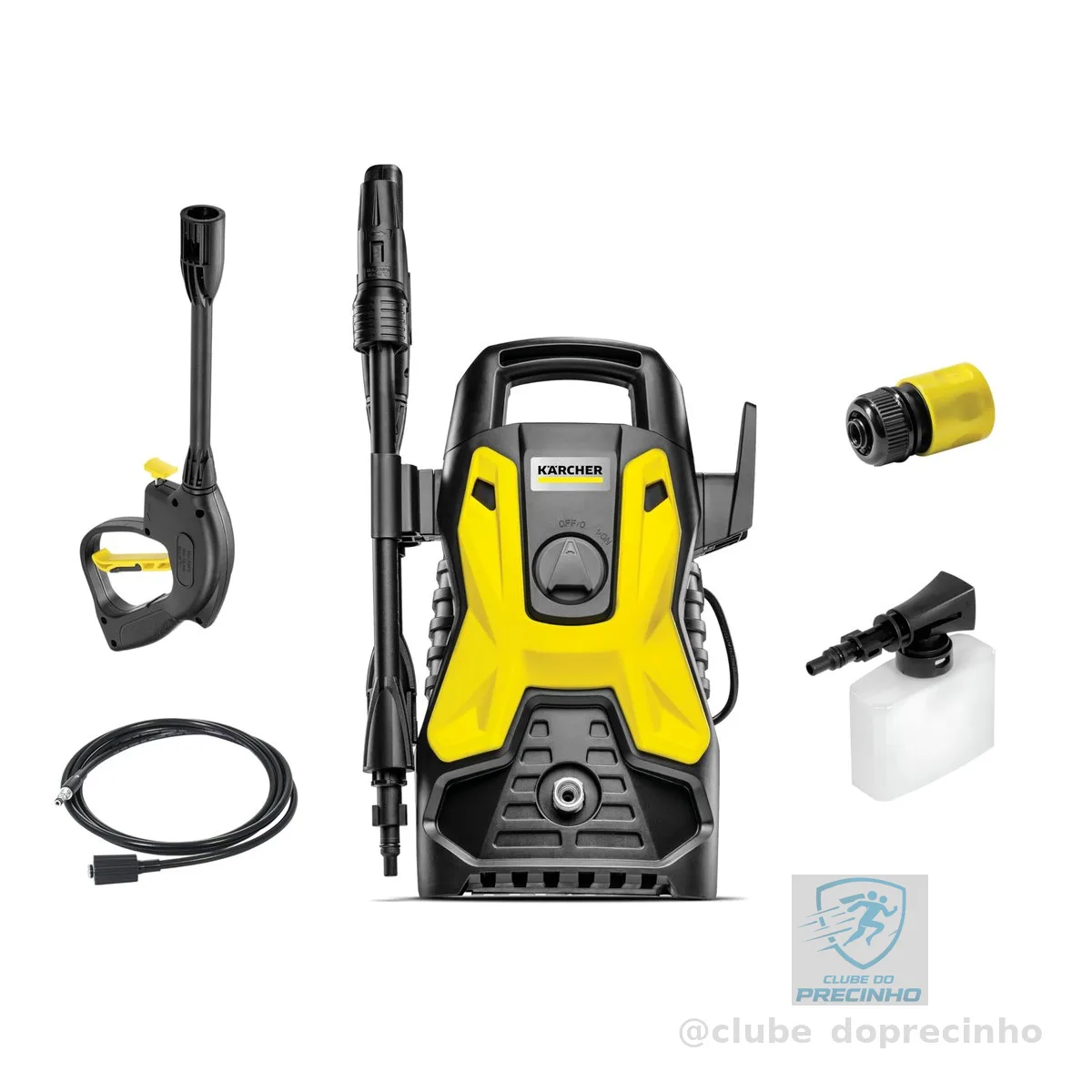 Kärcher Lavadora de Alta pressão Prática Black, 1500 PSI/Libras, 1400W, 300L/h com Aplicador de Detergente e Lança Regulável 127V, Energia elétrica