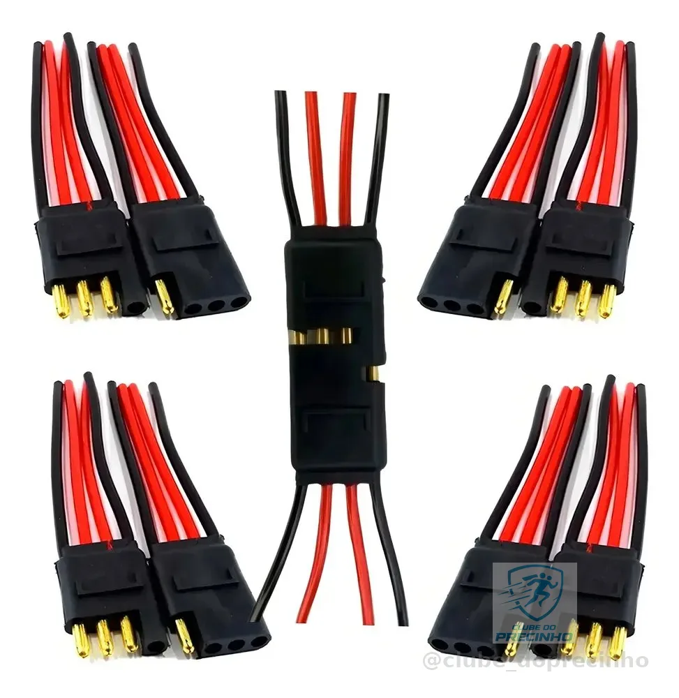 Plug Tomada Conector Soquete 4 Vias Fio 4mm Com 5 Unidades