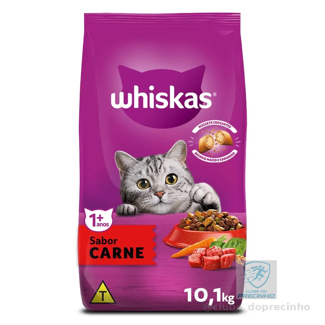 Ração Whiskas Carne Para Gatos Adultos 10,1 kg
