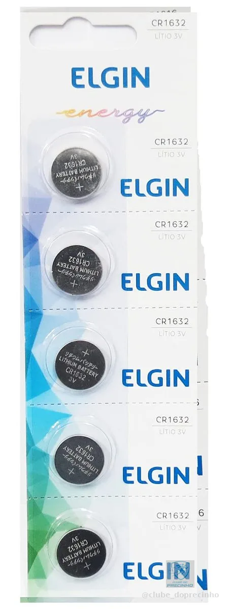 Bateria Elgin Cr1632 3v Lítio Cartela Com 5 1632