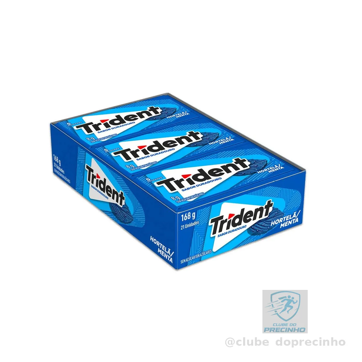 Chiclete Trident Hortelã Sem Açúcar - Caixa com 21 unid. de 8g