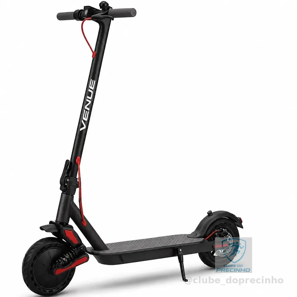 Patinete Elétrico 350w Com Amortecedor E App Gps Bateria Recarregável Dobrável Super Autonomia Para Adultos Até 150kg Preto