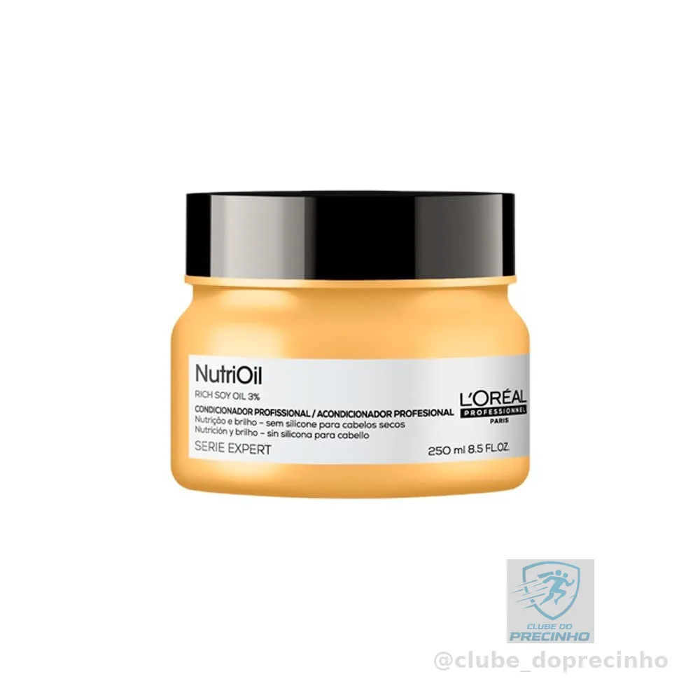 L'Oréal Professionnel Serie Expert NutriOil Máscara de Tratamento de Nutrição com Óleo de Soja para Cabelos Secos e Sem Brilho, para Força e Maciez 250g