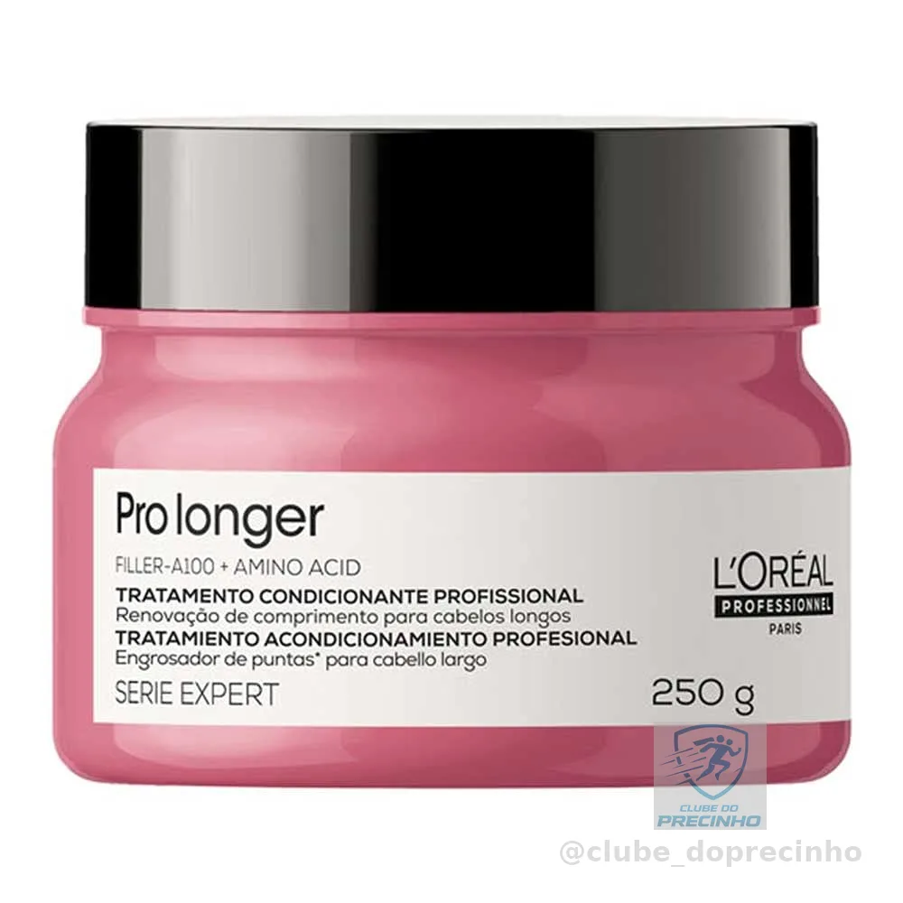 L'Oréal Professionnel Pro Longer, Máscara de Tratamento Capilar para Cabelos Finos e Afinados, Reduz Quebra e Pontas Duplas, Proporciona Brilho, Suavidade e Densidade aos Fios, 250g