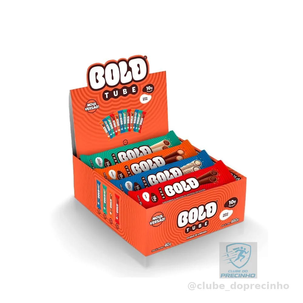 BOLD Tube Chocolate Proteico Caixa Mista 10g de Proteína (12 Un.)