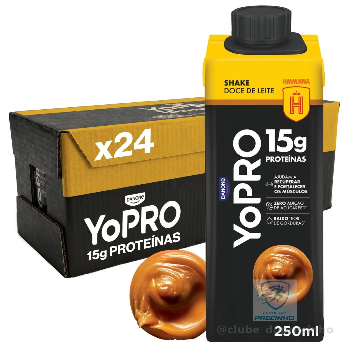 Pack YoPRO Bebida Láctea UHT Doce de Leite Havanna 15g de Proteínas 250ml - 24 unidades