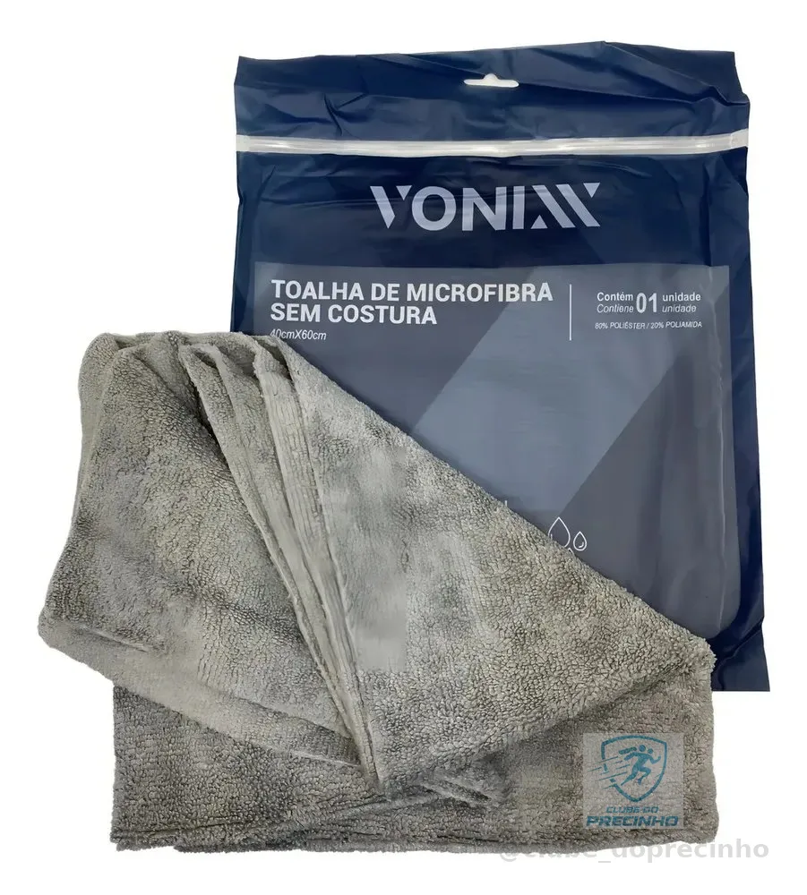 Toalha De Microfibra Sem Costura 350gsm 40x60 Vonixx