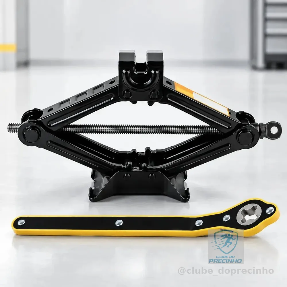 Macaco Sanfona Universal 1,5t Com Chave Catraca Para Carro