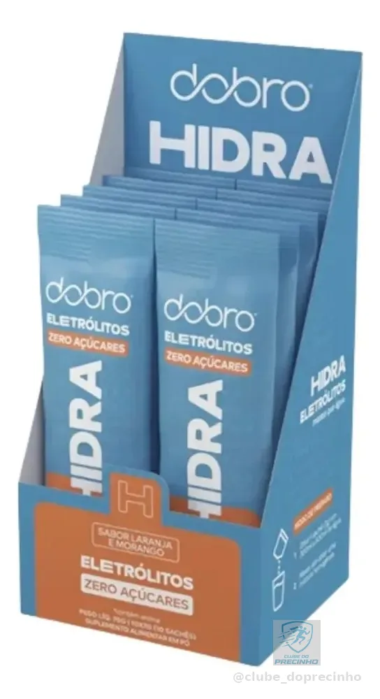 Hidra Eletrólitos Dobro Laranja E Morango 10x7g Sabor 10 Unidades