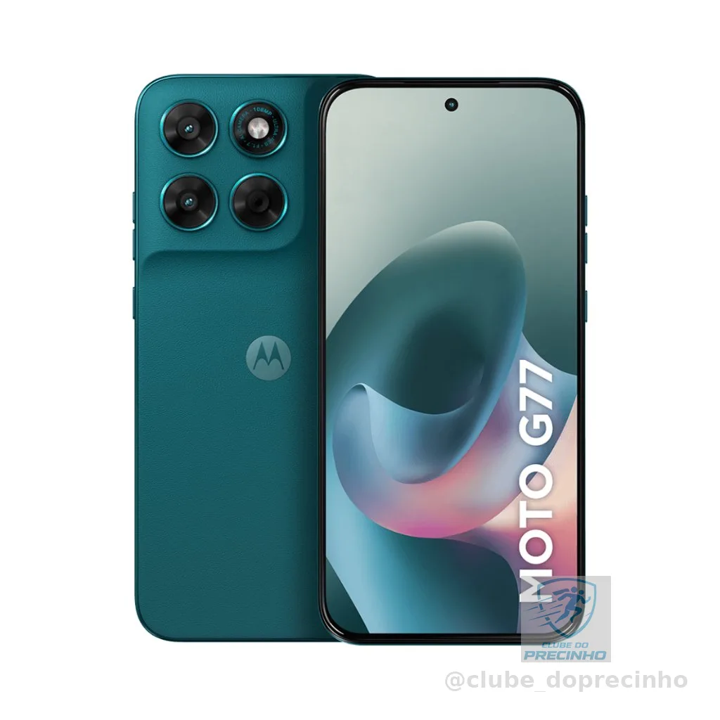 Smartphone Motorola Moto G77 256GB, 5G, 24GB RAM Boost*, Tela de 6,8 Super HD, Câm. 108MP - Verde Escuro
