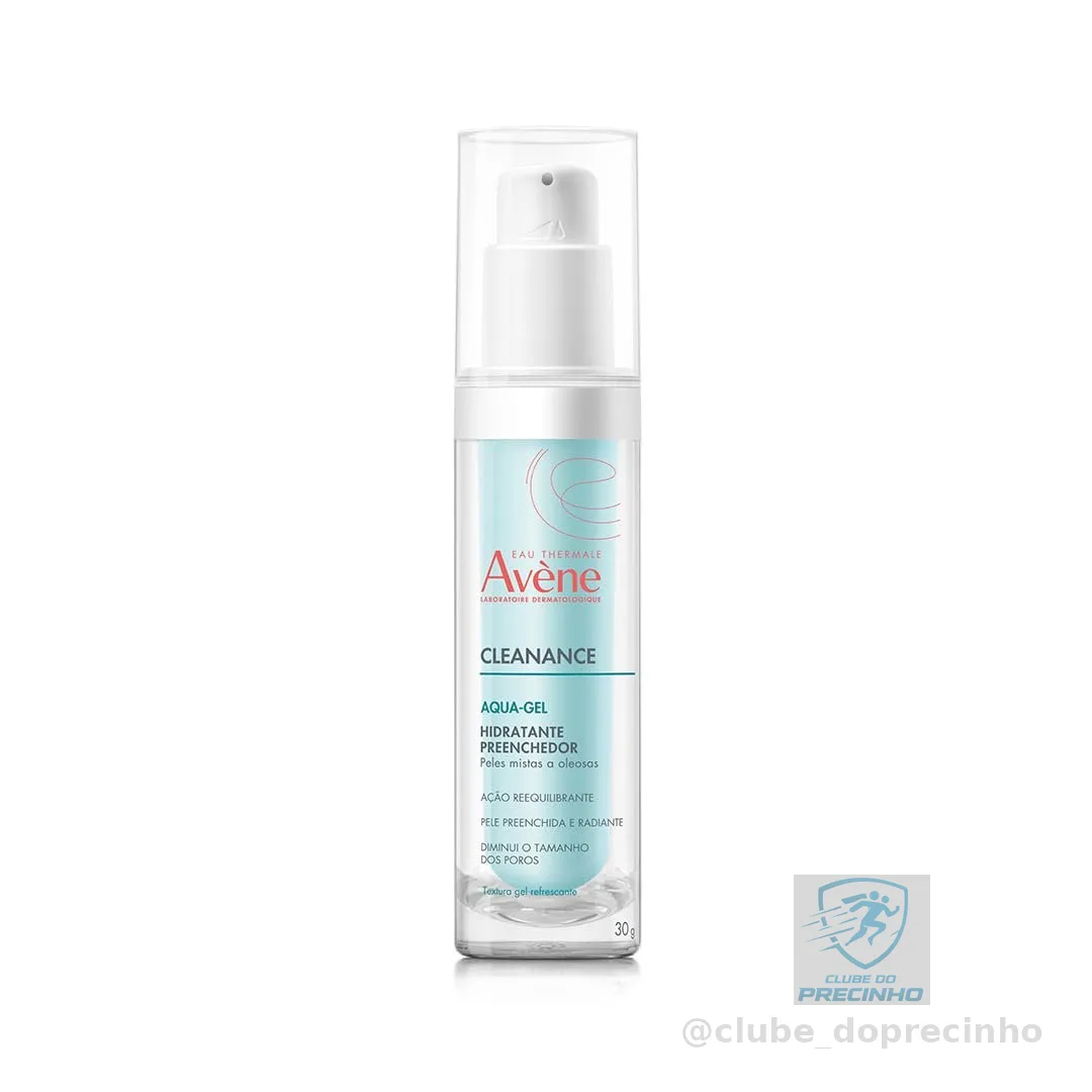 Avène Cleanance Aqua-Gel Hidratante Facial, Hidratante Facial com Niacinamida, P-Refinyl, Monolaurina e Água Termal Avène, Hidrata por 24h, Reduz Poros, Controla a Oleosidade e Uniformiza a Pele, 30g