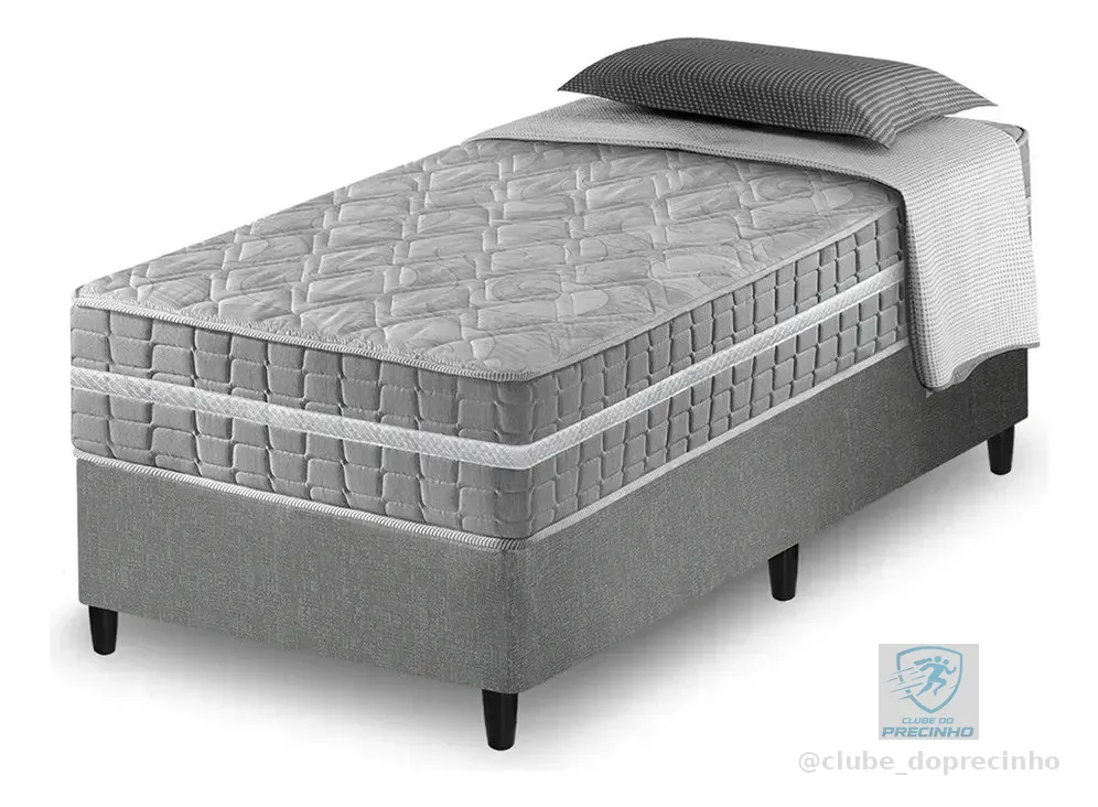 Cama Box Solteiro + Colchão Molas Ensacadas Alabama 88x188x61cm