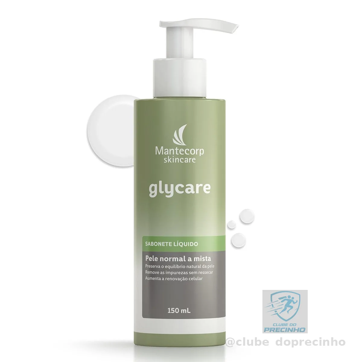 Sabonete Líquido Facial Glycare - 150ml - Limpeza Suave e Ação Hidratante - Ajuda a Reduzir o Brilho - Mantecorp