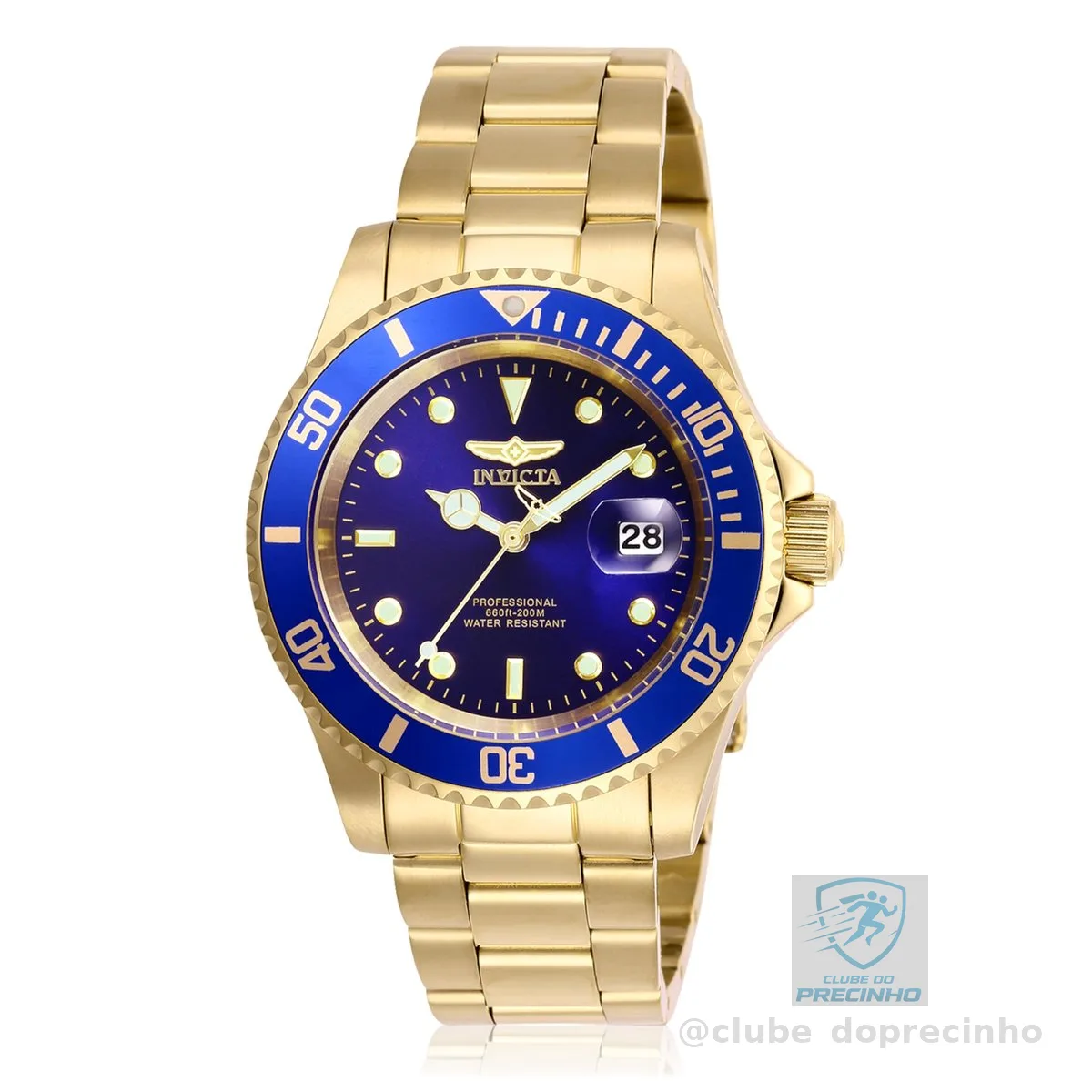 Invicta Relógio masculino de quartzo Pro Diver com pulseira de aço inoxidável