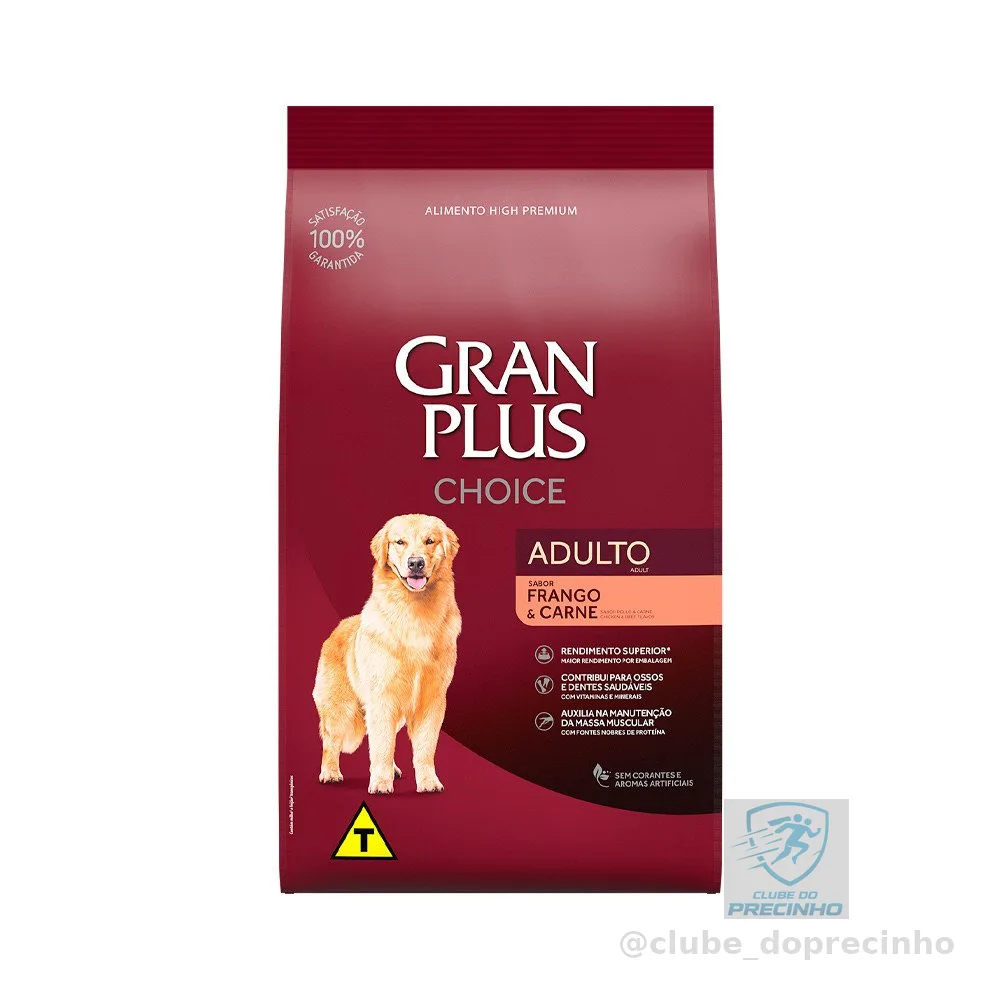 Ração GranPlus Choice Cão Adulto Frango Carne 20Kg