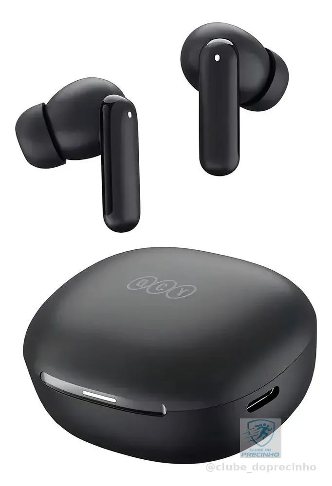 Fone QCY N30 ANC Bluetooth 5.4 Cancelamento De Ruído IPX4 Cor Preto
