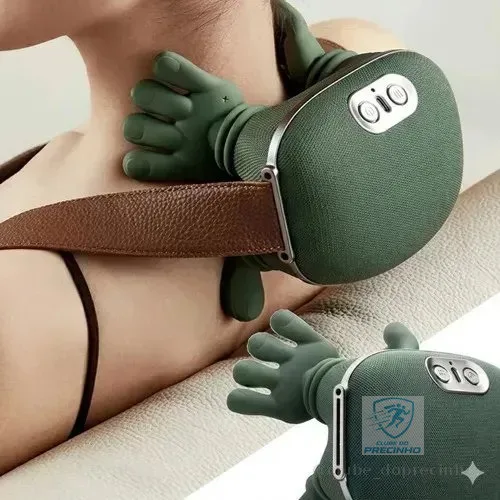 Massageador Pescoço Ombro Recarregável Maozinha Deep 3d Verde-escuro 127/220v