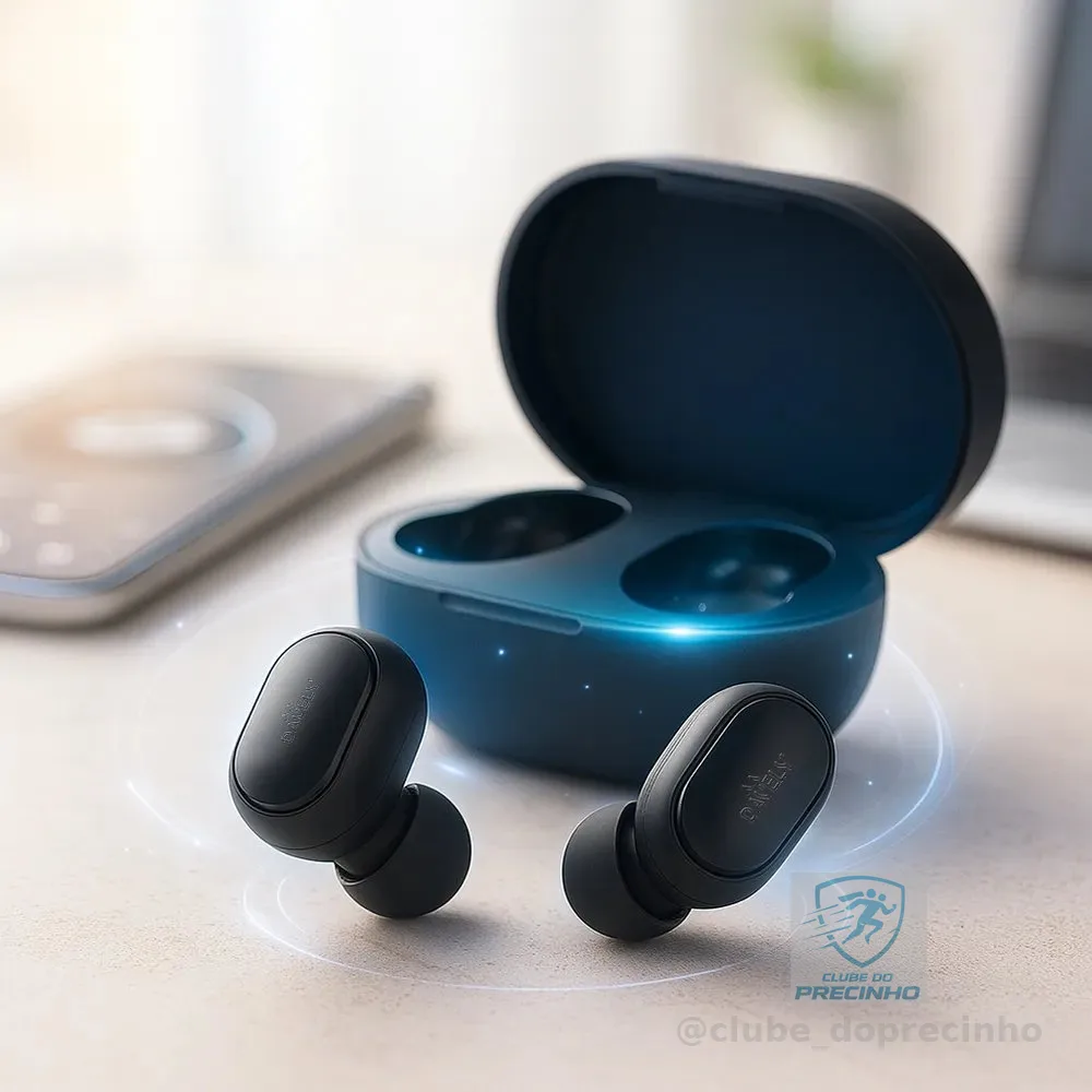 Fone de Ouvido Davely D981 TWS Sem Fio Bluetooth 5.0 In-Ear Preto com Estojo de Carregamento para Android e iPhone