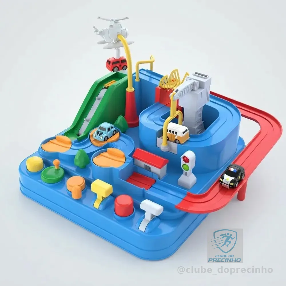 Brinquedo Infantil Pista De Carros Adventure Montessori Azul