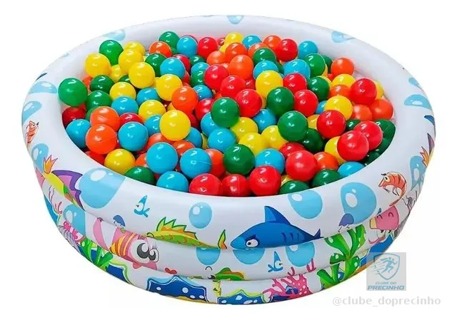 Piscina Infantil Inflável 100 Litros Colorida + 50 Bolinhas