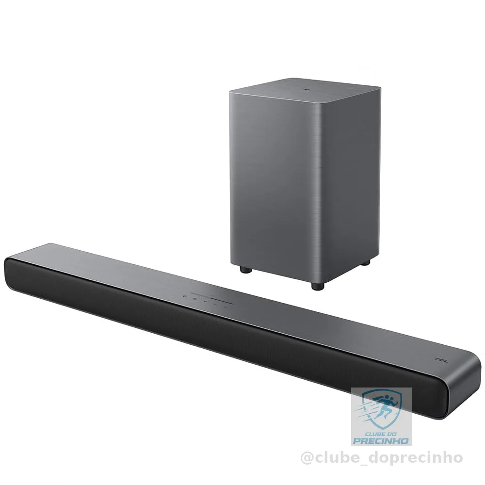 Soundbar TCL com Subwoofer sem fio Bluetooth 2.1 Canais 220W RMS HDMI ARC S55H