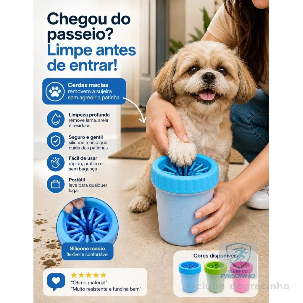 Limpa Patas Cachorro Gato Em Silicone Copo Portatil Lava Pata Limpador Cães Gato