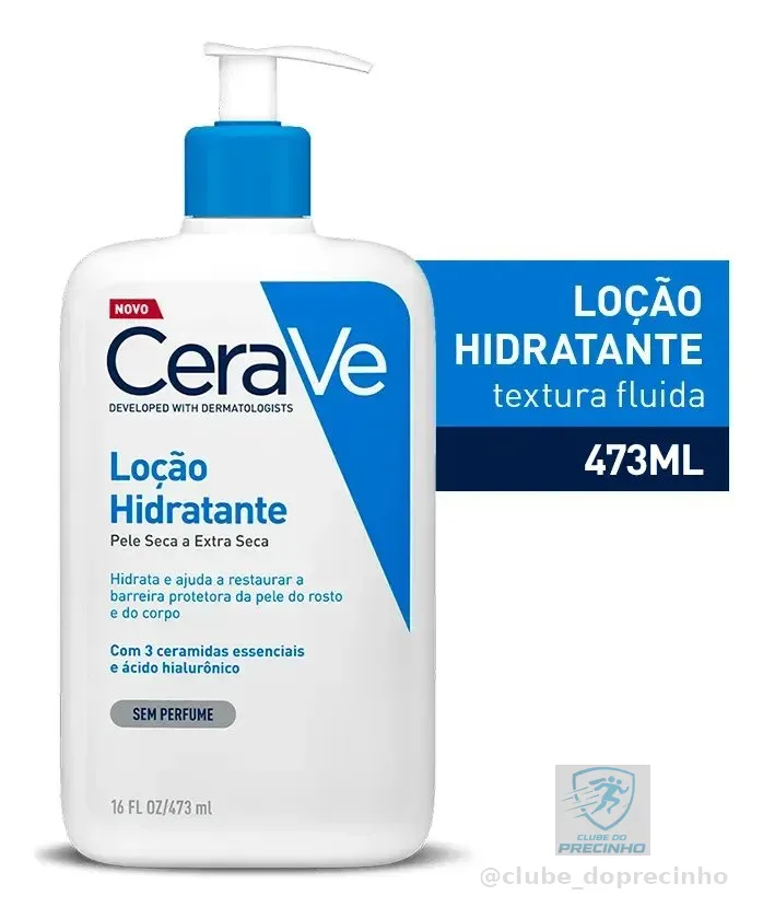 Loção Hidratante Corporal Sem Perfume, com Ceramidas Essenciais e Ácido Hialurônico, Textura Fluida CeraVe 473ml