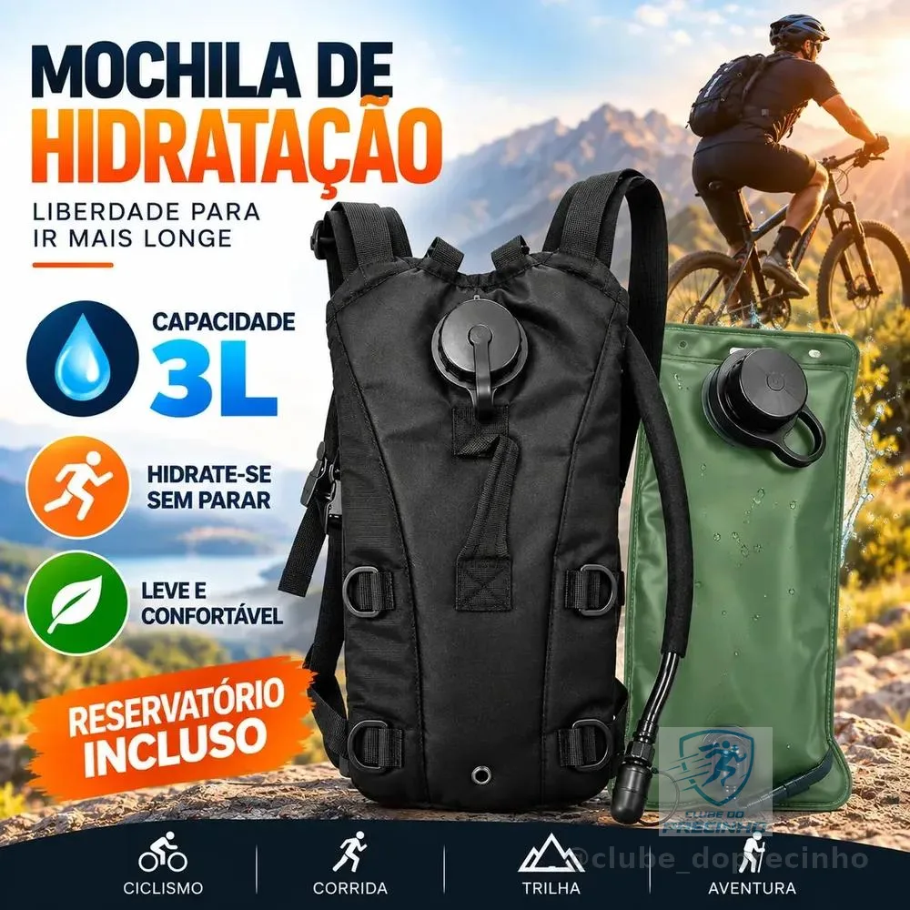 Mochila de Hidratação 3 L Premium Para Ciclismo e Corrida