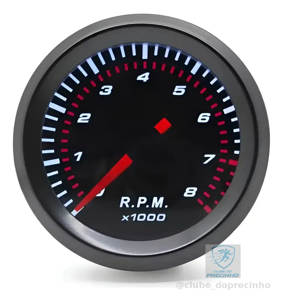 Tacômetro Conta-giros Dragon Automotivo 52mm 8000rpm 12v Preto