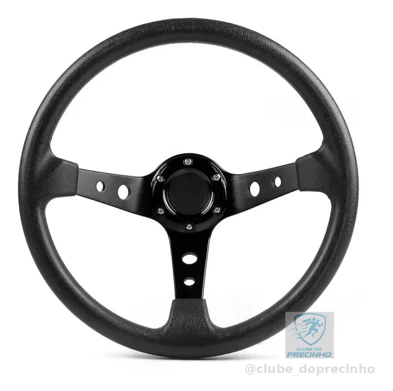 Volante Deep Dish Fundo 6x70mm Esportivo Tunning Esportivo