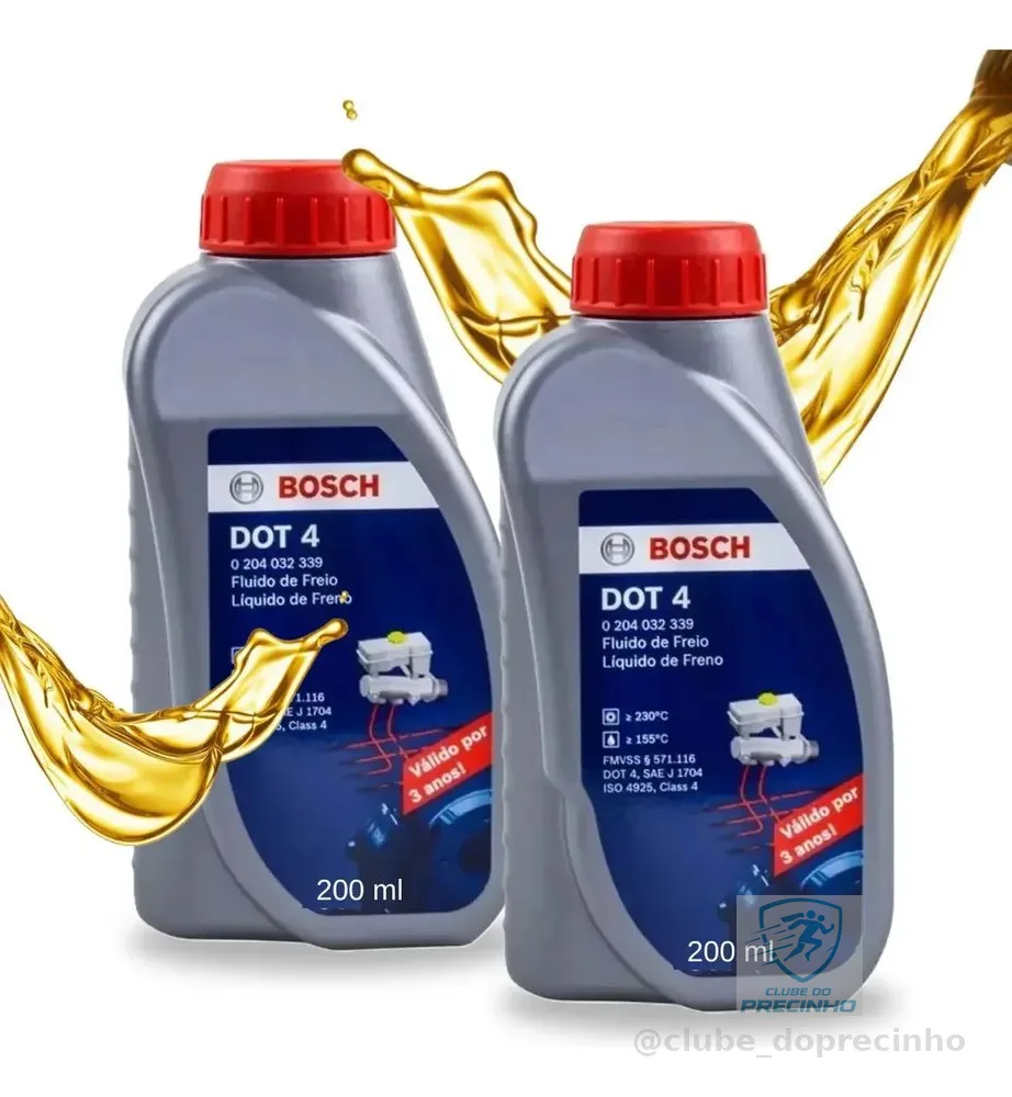 Kit 2 Fluídos De Freio Dot 4 P/ Carros E Motos Bosch