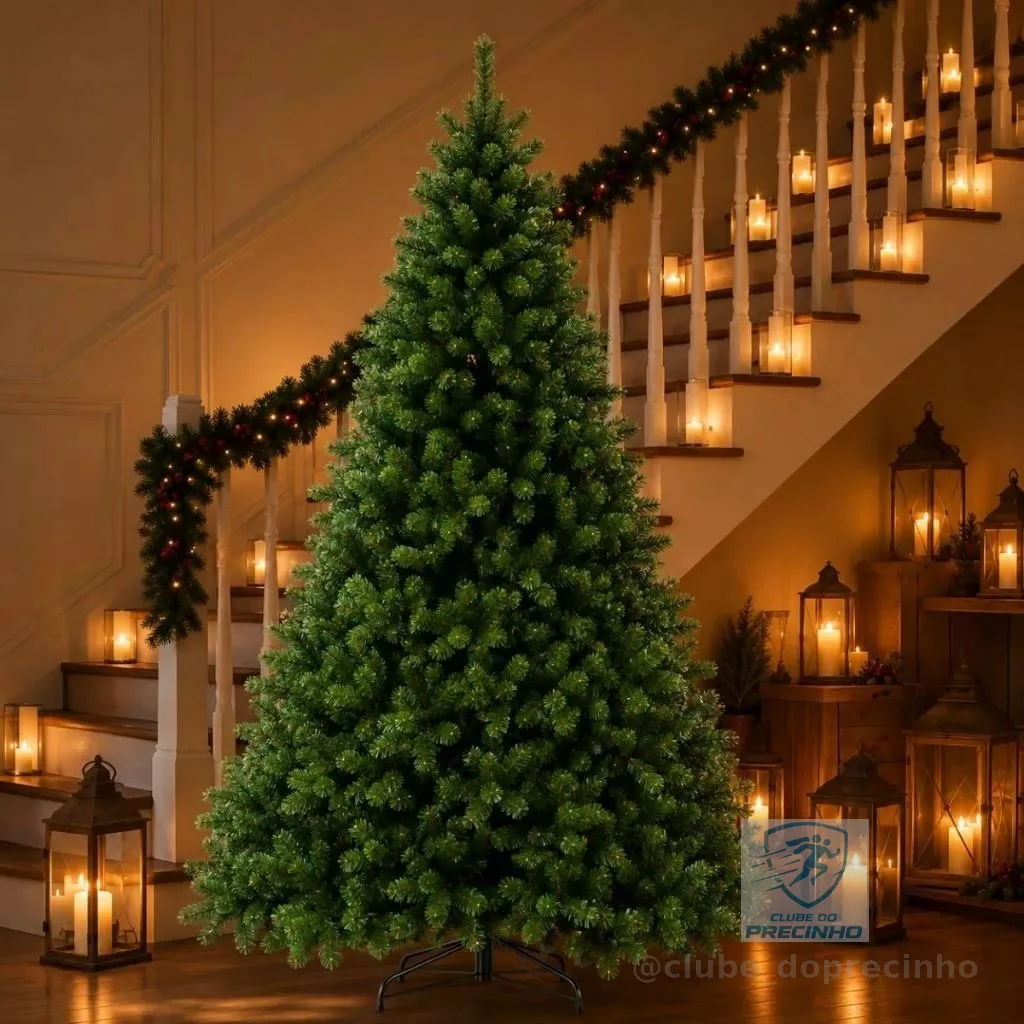 Arvore De Natal 2,10 Metros 650 Galhos Cheia Pinheiro Luxo Cor Verde