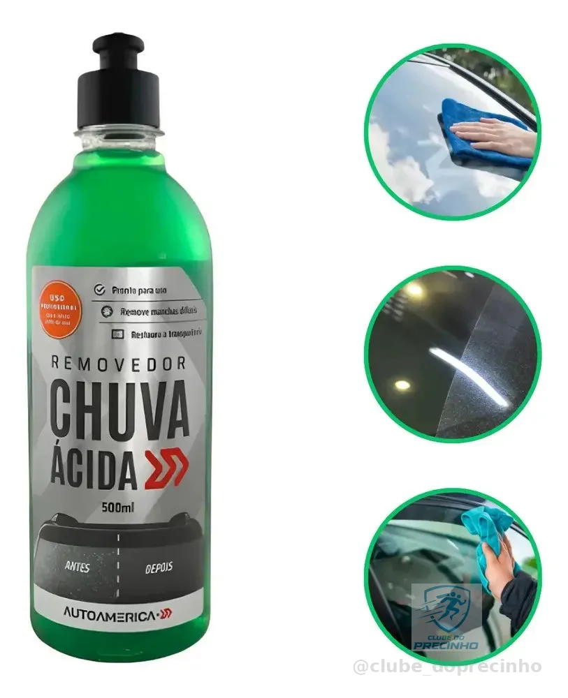 Limpador De Vidros Autoamerica Removedor De Chuva Ácida Limpeza Automotiva