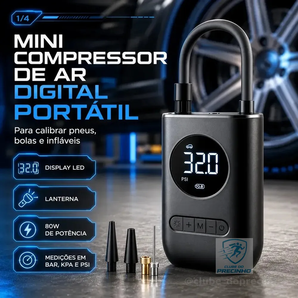 Bomba De Ar De Mão Pneu Car Air Pump Sem Fio 150 Psi Luz De Emergência Led Com Bateria Recarregável De 4000 Mah Verunto
